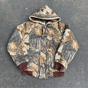 RARE VINTAGE DUXBAK REALTREE CAMO ZIP UP HOODED JACKET MADE IN USA CAMOUFLAGE